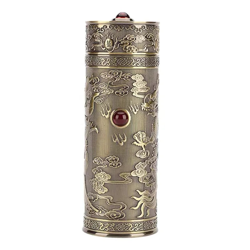 350ML Thermos Cup,999 Silver Plated Inner Liner,Dragon And Phoenix Pattern,Health Care Antibacterial,Gift,High-end Water bottle