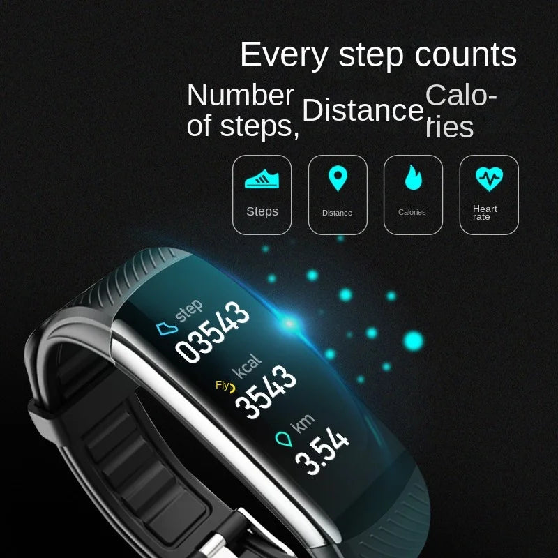 Measuring Body Temperature Blood Pressure Heart Rate Blood Oxygen Sleep Exercise Step Count Health Monitoring Smart Wristband