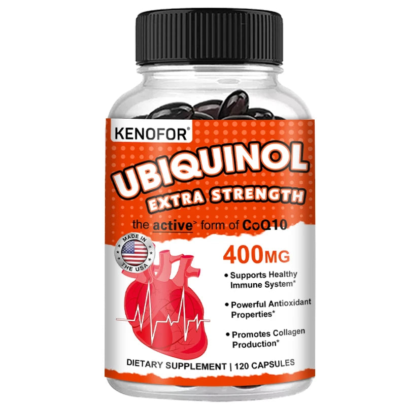 Coenzyme Q10 Supplement Capsules 400mg, Ultra High Absorption CoQ10, Antioxidant Support for Brain, Heart, & Energy Health