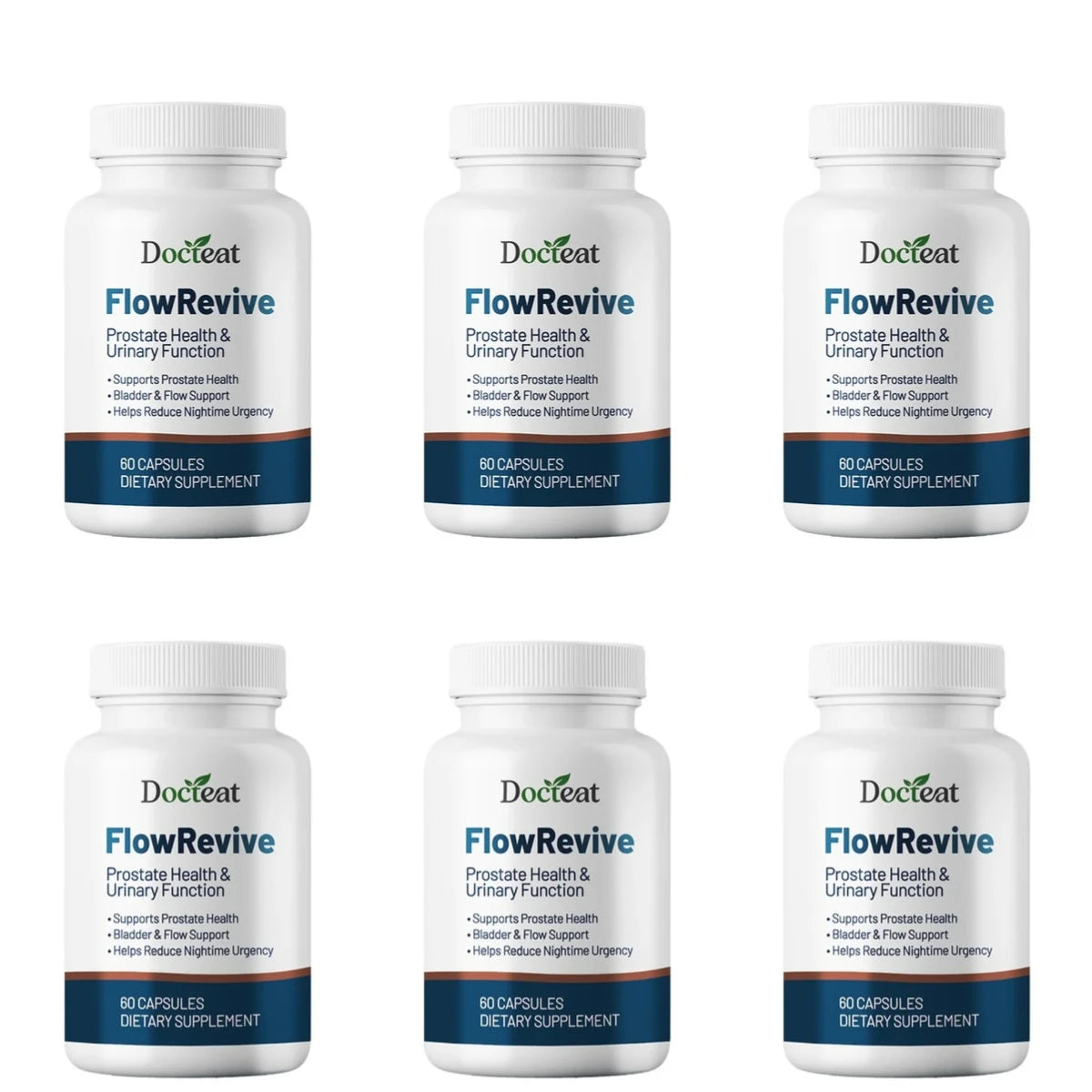 Docteat FlowRevive Prostate Health Capsules for Men with Quercetin, Supports Normal Urinary Flow & Bladder Comfort, 60 Capsules