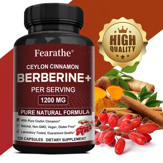 Berberine HCI & Ceylon Cinnamon Capsules, Support Cardiovascular, Gastrointestinal, Liver, Immune Health & Metabolic Balance