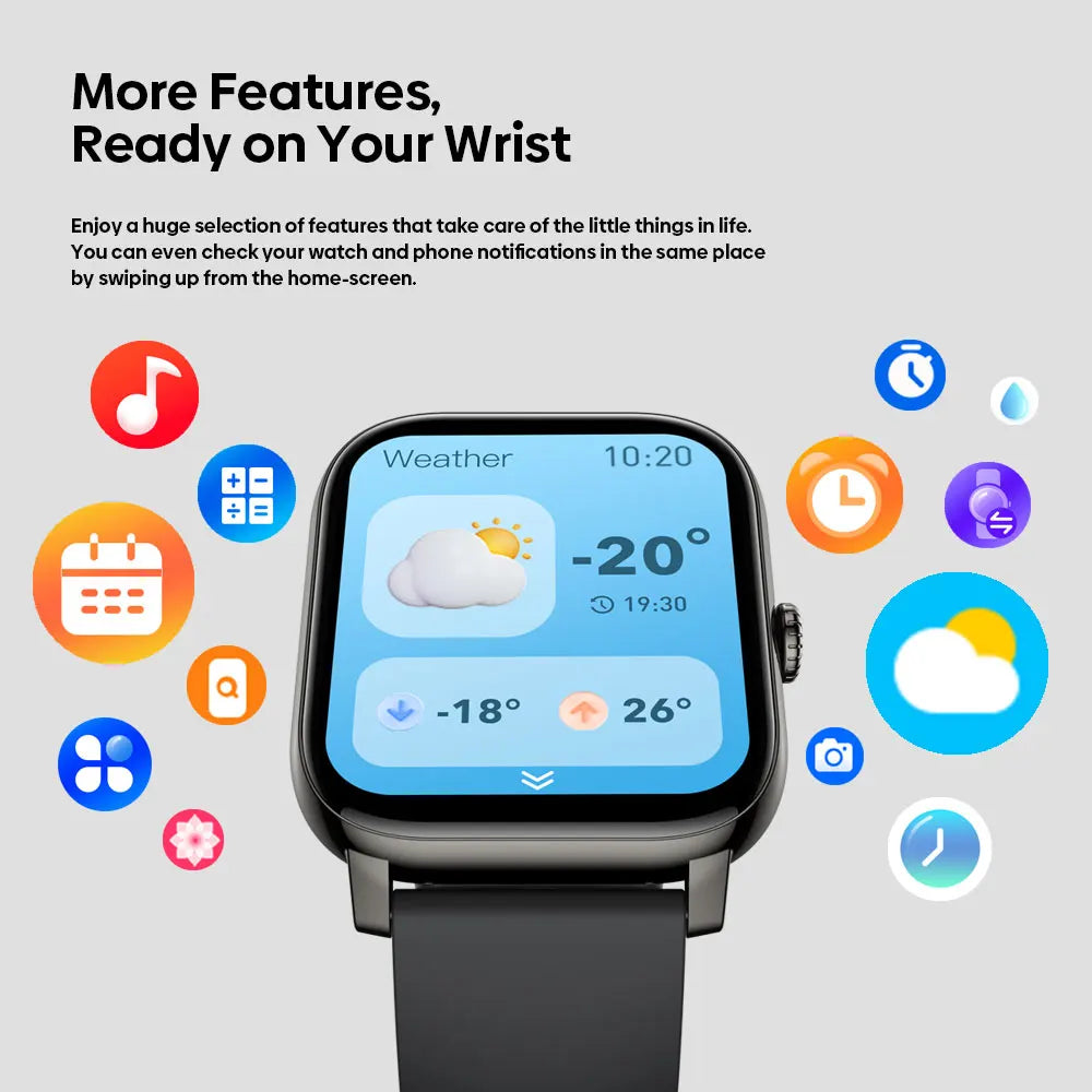 New Zeblaze Btalk Pro Voice Calling Smart Watch 1.91''HD Big Display Screen 300+ Custom Watch Faces Health Tracking Smartwatch
