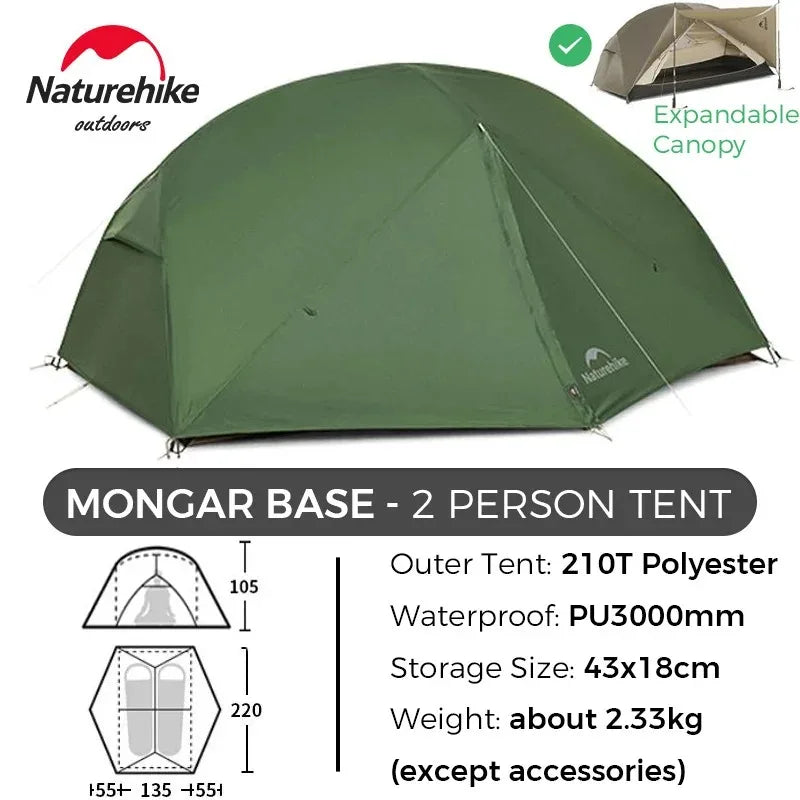 Naturehike Mongar BASE Camping Tent For Two To Three People
