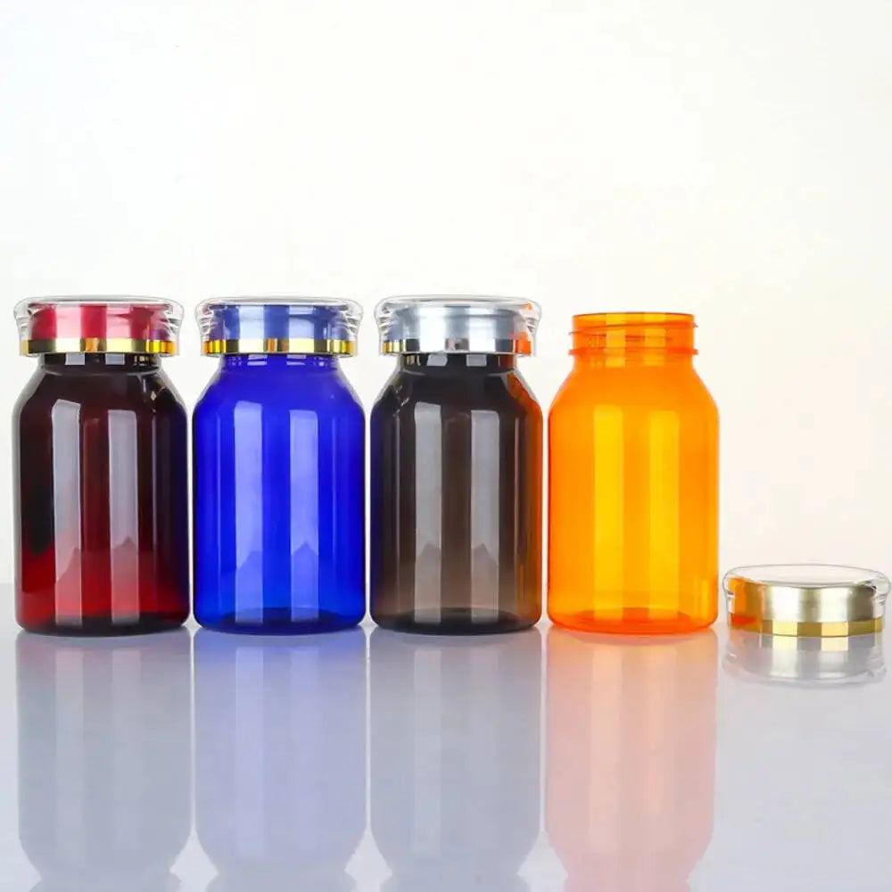120ml Health Light Proof Empty Medicine Capsule Paket Plastic Jars Tiny Bottles Spice Storage Mini Container  10PCS