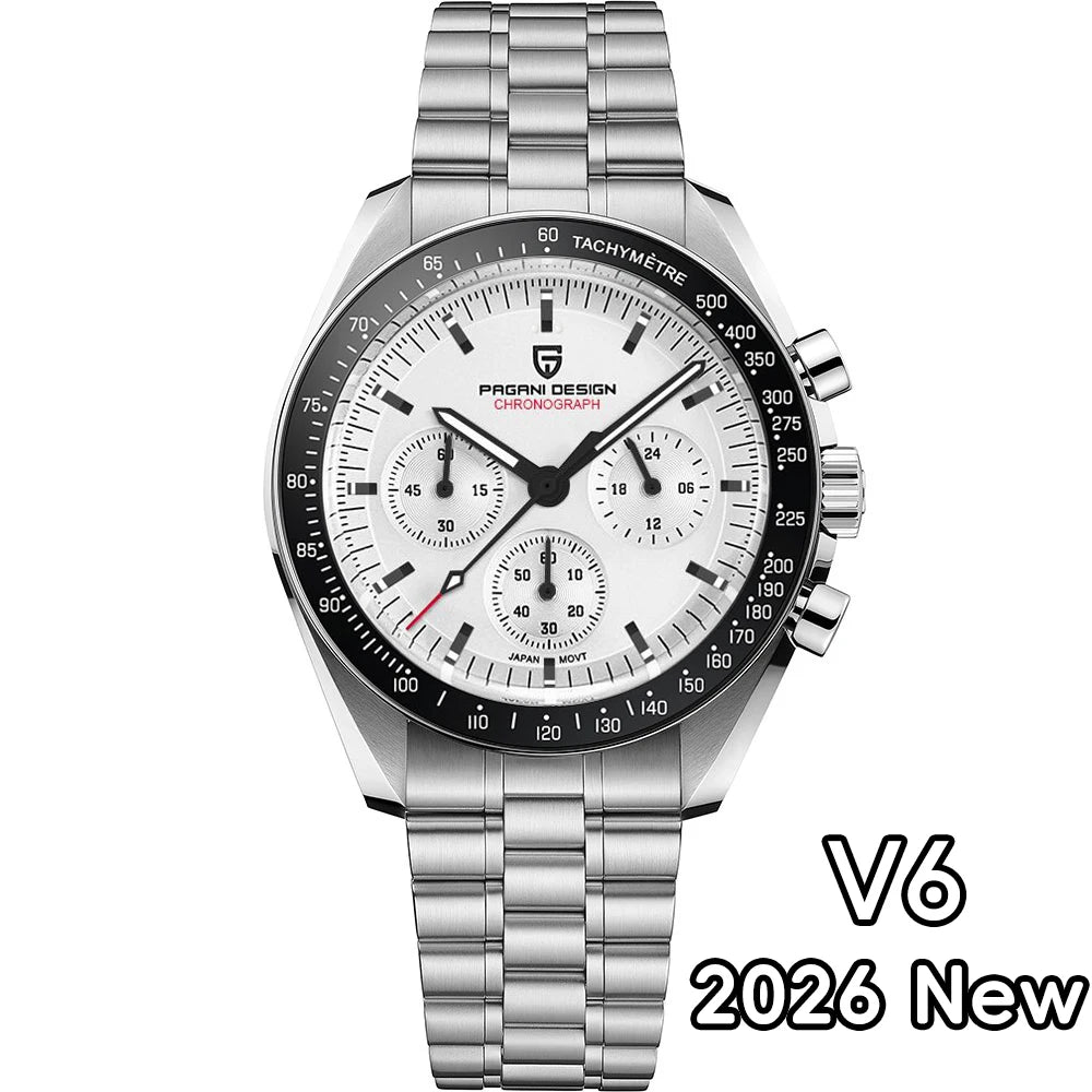 PAGANI DESIGN Luxury Quartz Chronograph Watch With Auto Date Sapphire