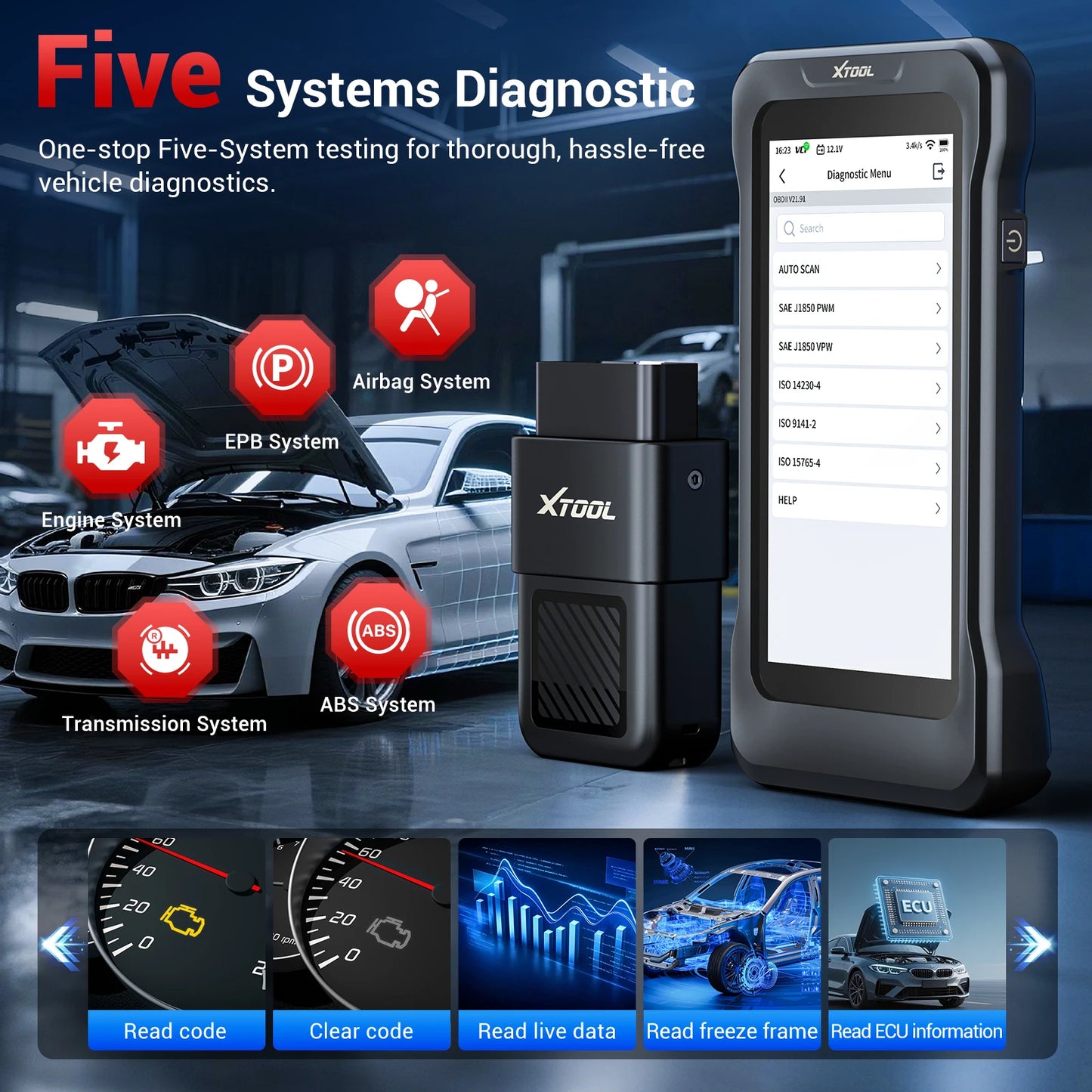 XTOOL TP300 TPMS Programming Scanner TPMS System Health Check 5 System Automotive Diagnostic Tools 8 Resets Lifetime Free Update