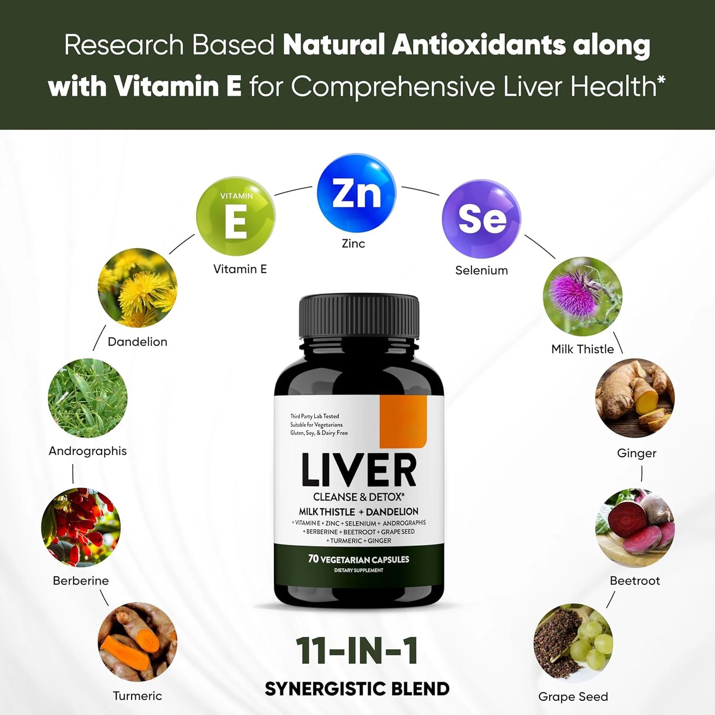 Liver Cleanse Detox & Repair Support 70 Veg Capsules Supplement for Liver Digestive Health and Renew, for Men & Women Smoker