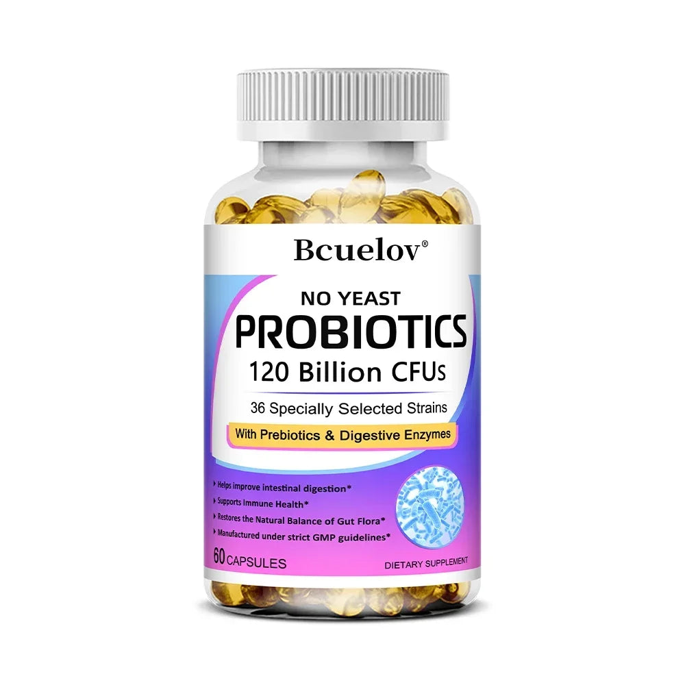 Probiotics 120 Billion CFU with Prebiotics & Digestive Enzymes, Supports Digestion, Gut Flora, Bloating Relief & Immune Health