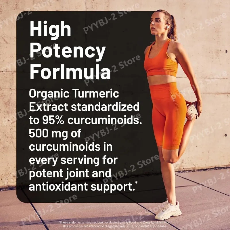 Curcumin Capsules Contain Curcumin Black Pepper Extract for Advanced Absorption - Daily Joint and Immune Health Support 90Count