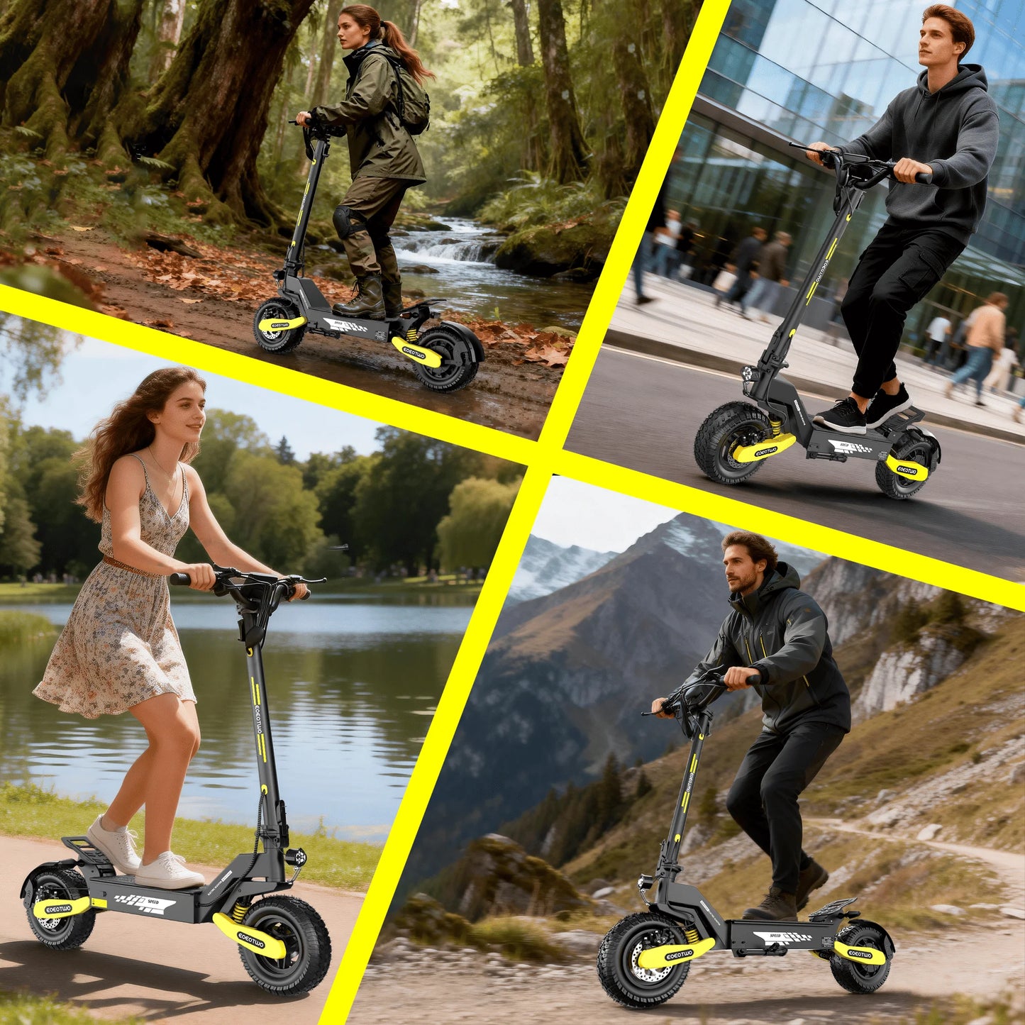 EOEOTWO 1200W Off Road Electric Scooter For Adults 48V