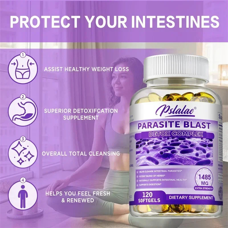 Parasite Blast Detox Complex - Promote Digestive Health, Eliminate Parasites, Detoxify The Intestines, and Enhance Immunity