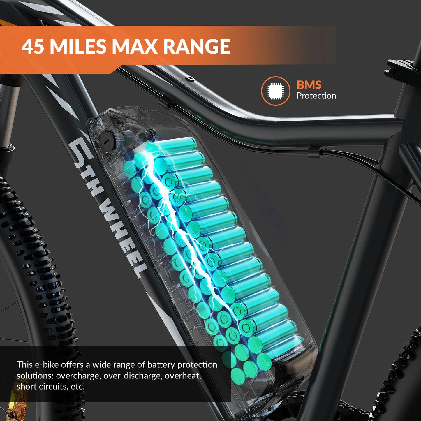 5th Wheel AB17 Electric Bike With 700W Peak Motor Suspension