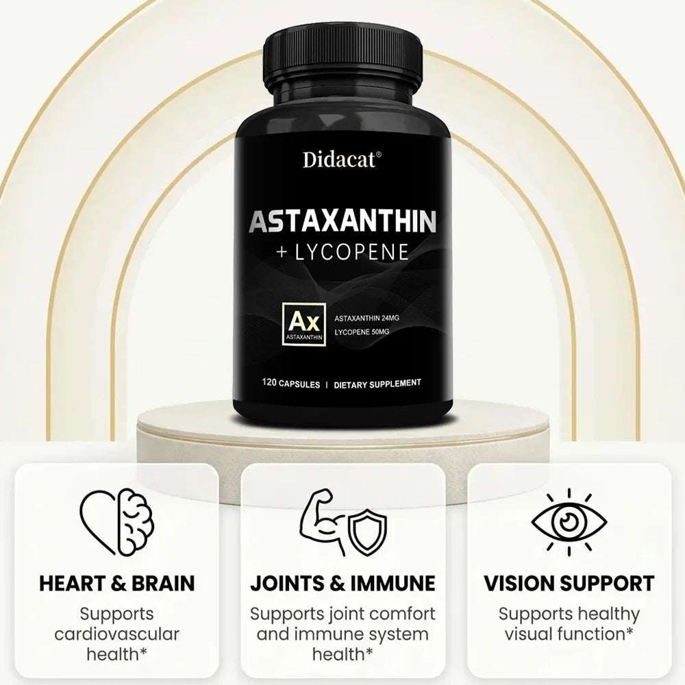 Astaxanthin Supplement for Men and Women | From Haematococcus Pluvialis Microalgae for Eye & Skin Health Support