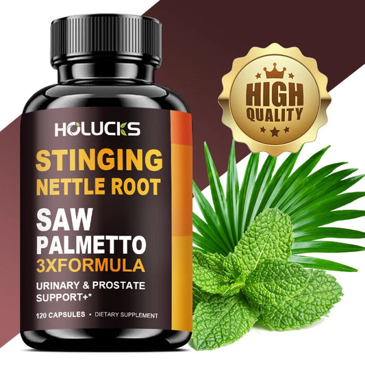 Stinging Nettle Root & Saw Palmetto Capsules, Help Promote Prostate Health, Hair Growth, Urinary Tract Support, Premium Formula