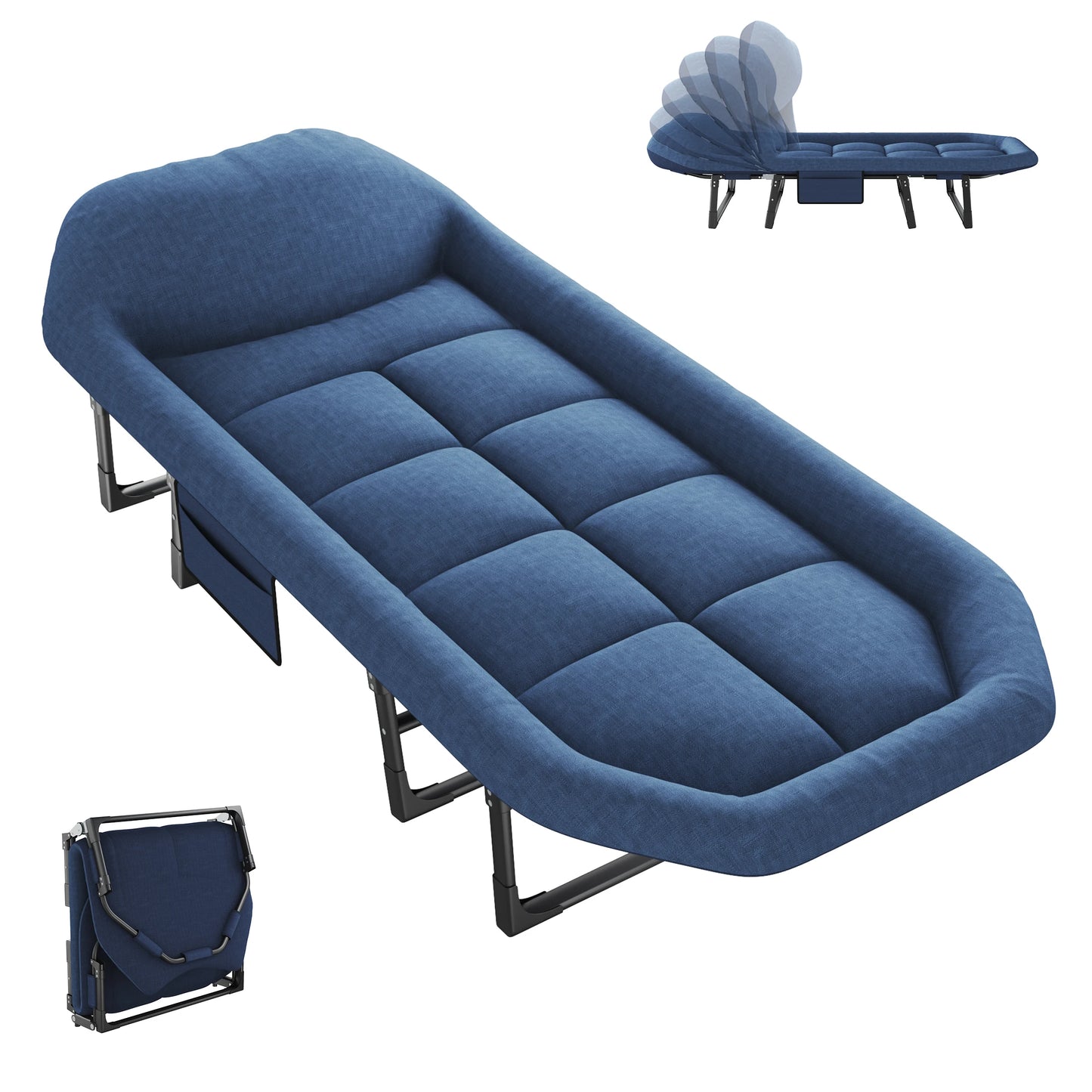 JHK Folding Camping Bed With Mattress And Carry Bag