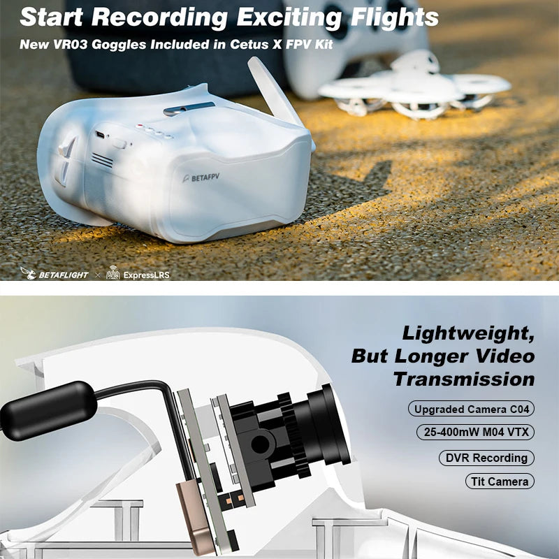 BETAFPV Cetus X FPV Kit With Transmitter And VR03 Goggles