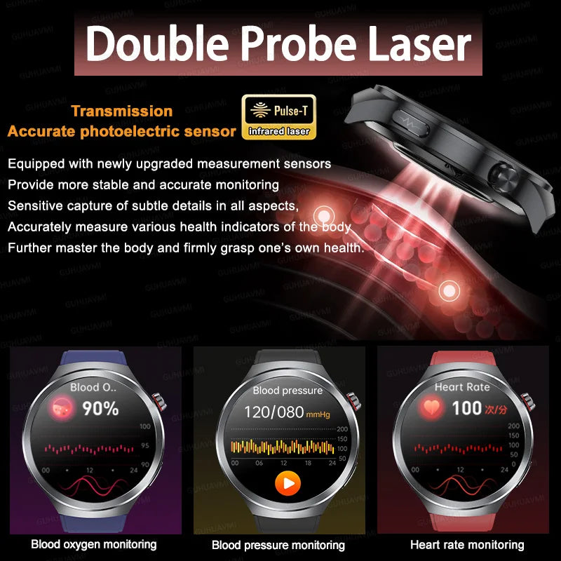 Smart Watch ECG Blood Oxygen BP Health Tracking Sapphire Screen