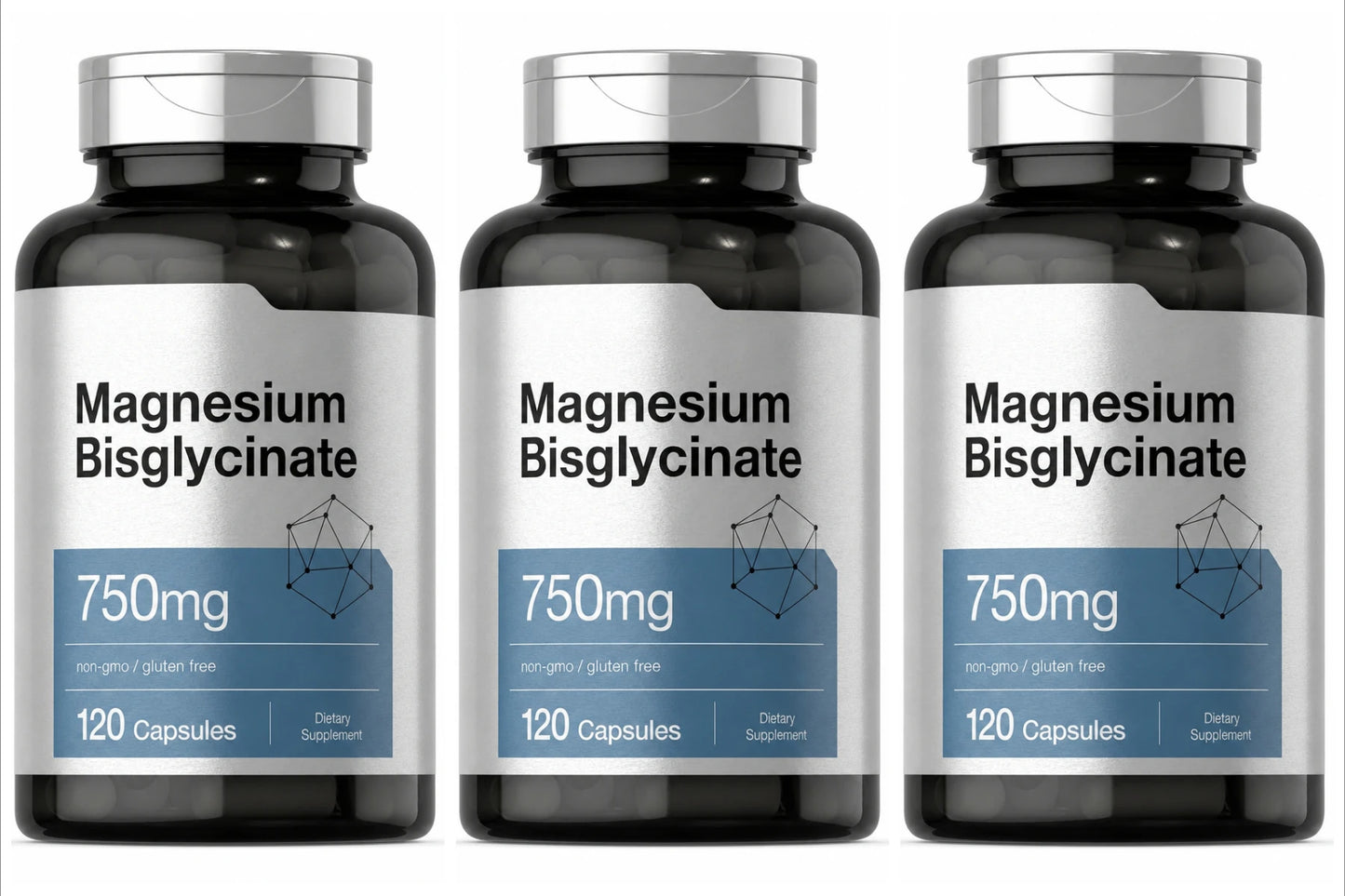 Magnesium Bisglycinate 750mg Capsules Supports Relaxation Muscle Comfort Bone Health 120 Capsules Non GMO Gluten Free