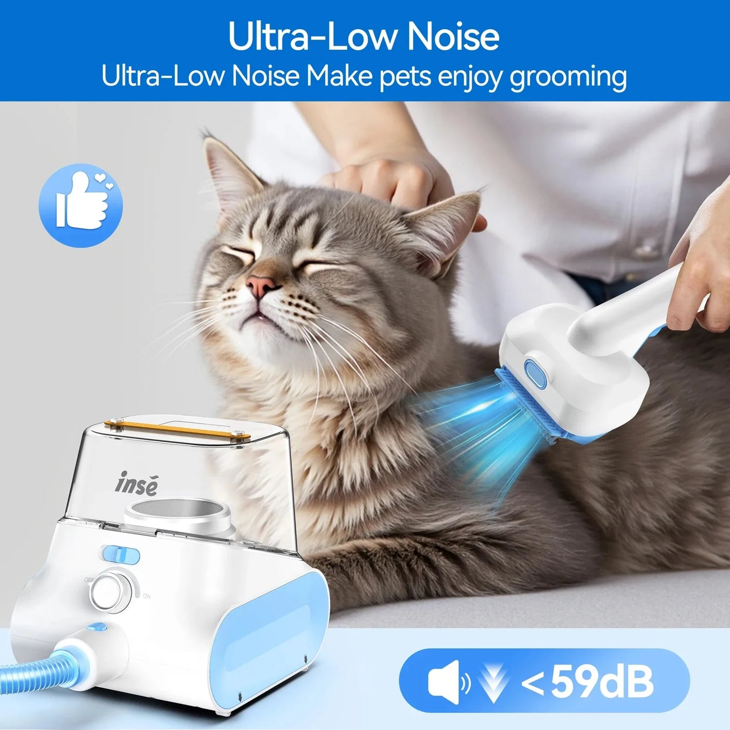INSE P30 Pet Grooming Vacuum Ultra Quiet Hair Clipper Kit